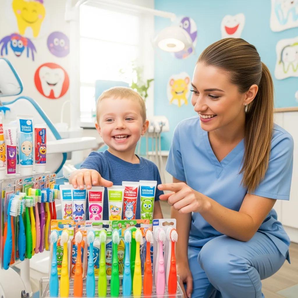 Child choosing a toothbrush