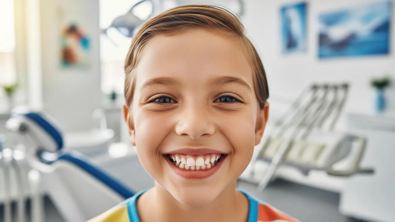 Child's healthy smile highlighting the benefits of early orthodontic screening
