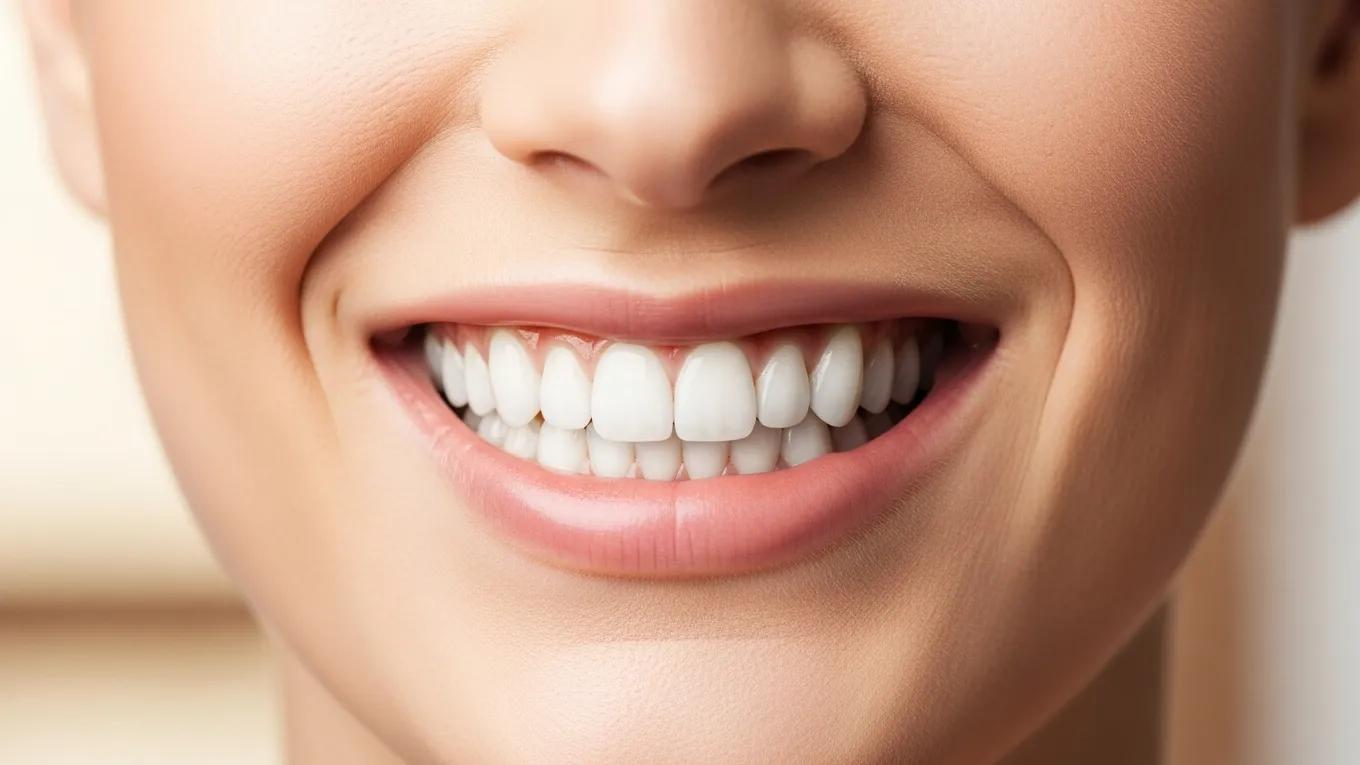 Close-up of a bright smile showcasing results of cosmetic dental procedures