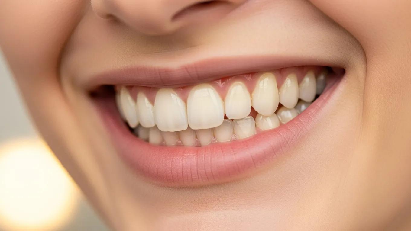 Close-up of a smiling person with natural-looking bonded teeth