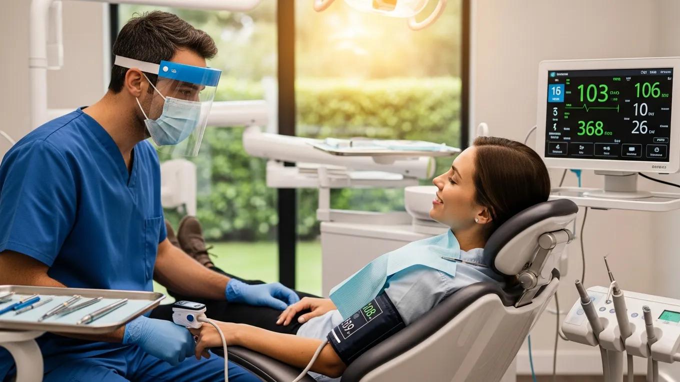 Dental professional monitoring a patient under oral sedation, showcasing safety protocols in sedation dentistry
