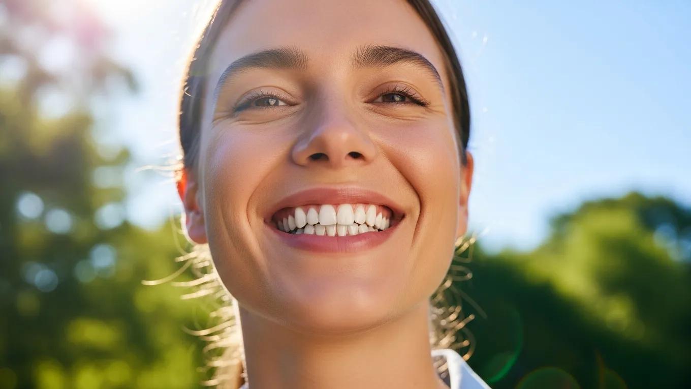 Happy person smiling confidently, showcasing the aesthetic benefits of dental bridges